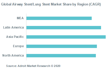 Global Airway Stent Lung Stent Market Share by Region (CAGR)