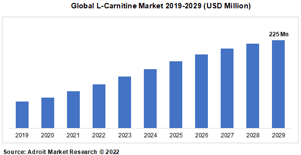Global L-Carnitine Market 2019-2029 (USD Million)
