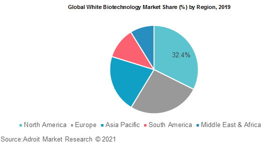 Global White Biotechnology Market Share by Region 2019